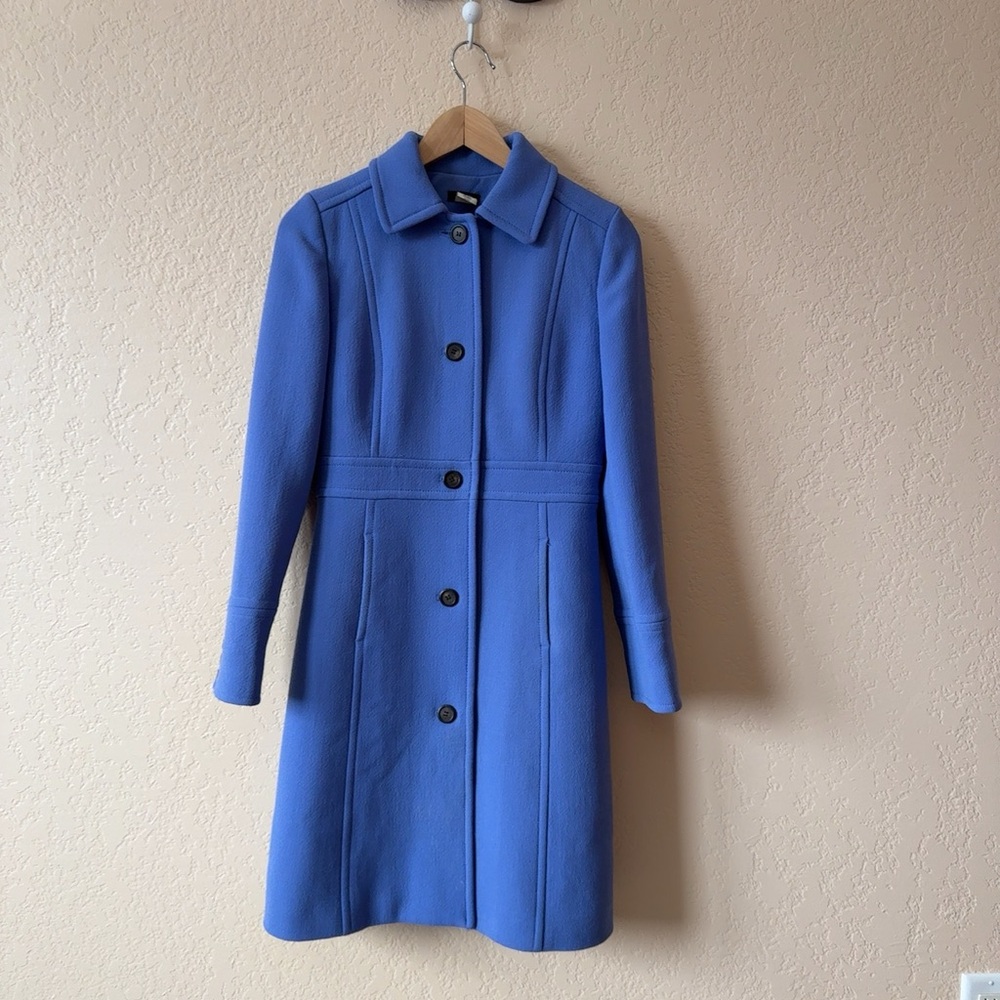 J. Crew Blue Wool Blend Coat Size 2